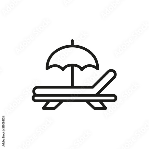 Simple sunbed line icon.