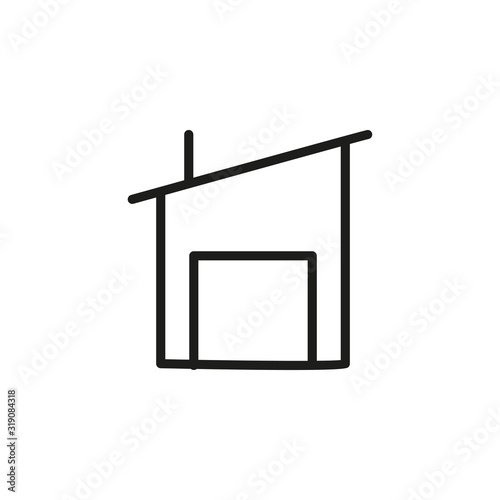 Simple warehouse line icon.