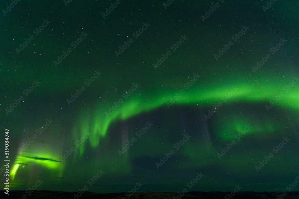 Aurora at night in the sky in the north.
