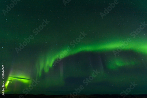 Aurora at night in the sky in the north.