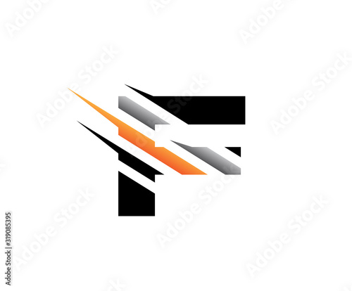 Abstract Initial Letter F Fast Technology logo icon vector design concept.