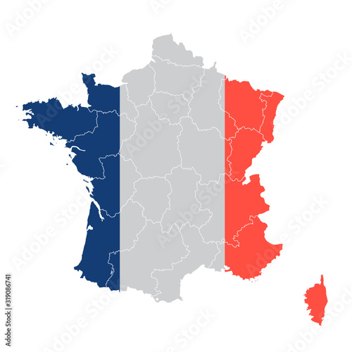 フランス　 国旗　地図　アイコン