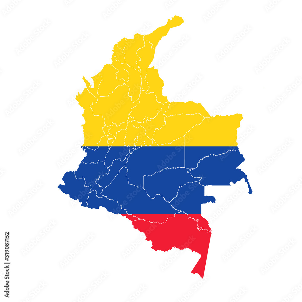 Fototapeta premium コロンビア 国旗 地図 アイコン