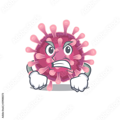 Corona virus cartoon character design having angry face