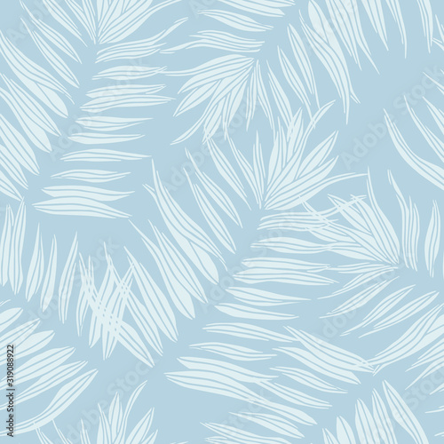 Tropical leaves and branches seamless pattern design