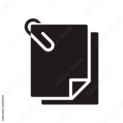 file attachment icon in trendy glyph style design. Vector graphic illustration. paper clip, attached file icon for website design, logo, and ui. Pixel perfect. EPS 10.
