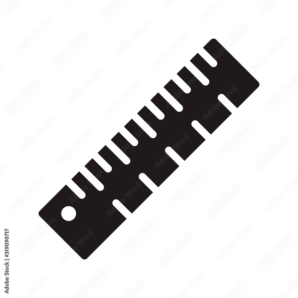 Ruler icon in trendy glyph style design. Vector graphic illustration. Ruler icon for website design, logo, and ui. EPS 10.