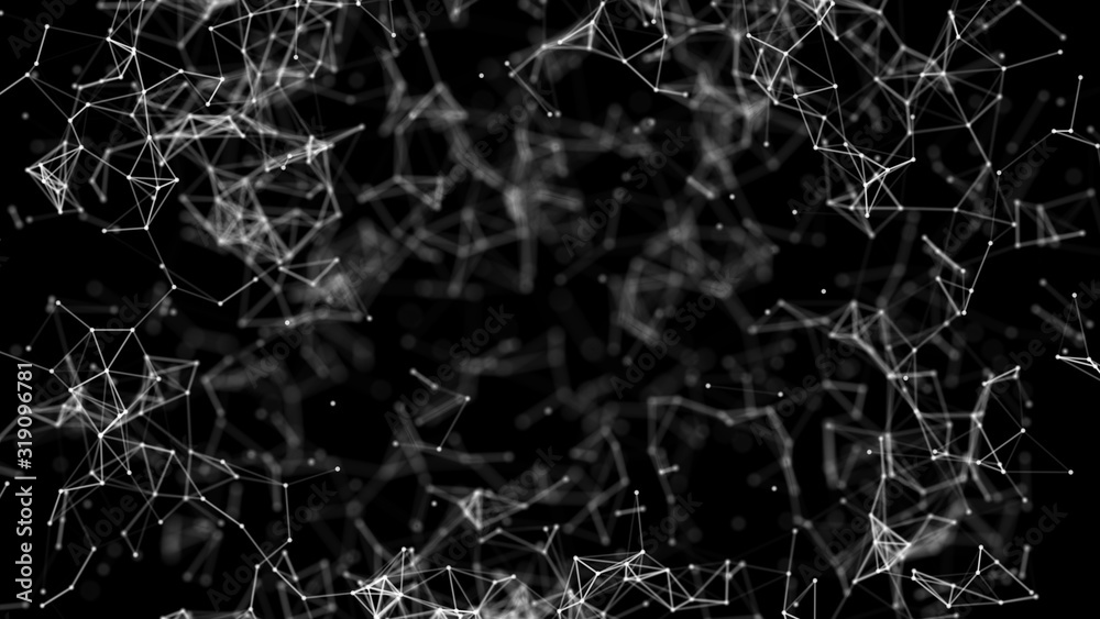 Abstract science technology background. Molecules with polygonal shapes, connecting dots and lines. Big data visualization. Connection structure concept. Abstract science technology background. Molecules with polygonal shapes, connecting dots and lines. Big data visualization. Connection structure concept.