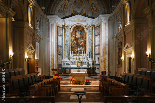Rome  Italy - Dec 24  2019  St Michael and Magnus Frisian Church in Rome