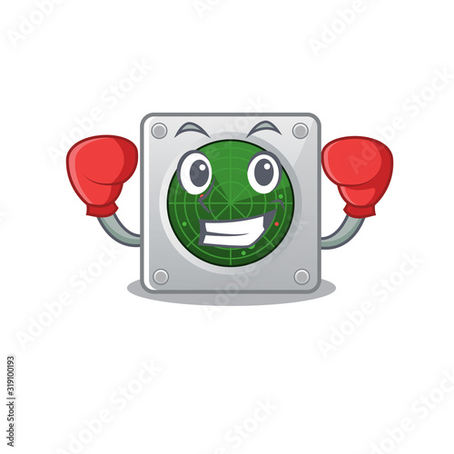 Sporty Boxing radar mascot with character style