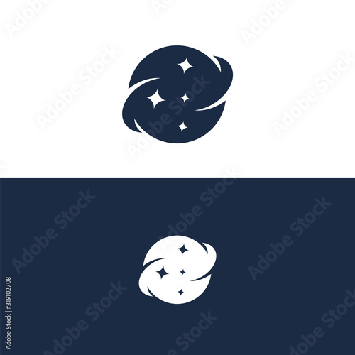 planet space Icon, circle planet logo