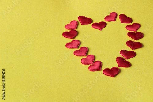 red heart on a yellow background, valentines day