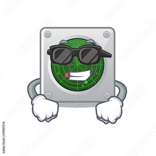 Super cool radar character wearing black glasses