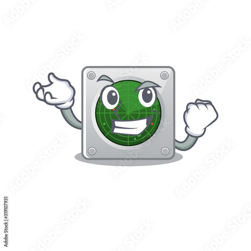Happy confident Successful radar cartoon character style
