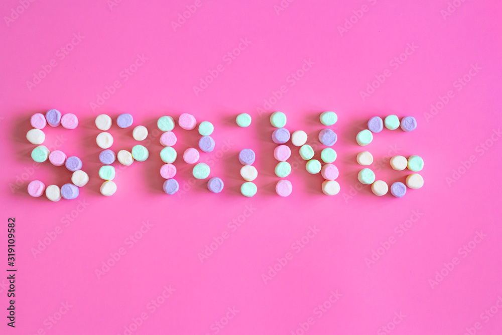 Spring marshmallow text Spring marshmallow text