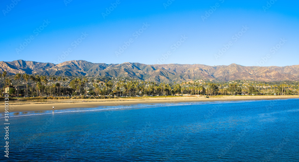 Santa Ynez Mountains Beyond Beach, California