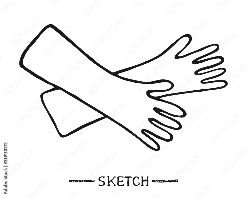 Fototapeta premium Rubber gloves on a white background in vector
