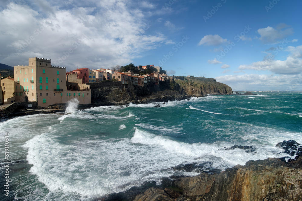 Collioure harbor in the eastern Pyrenee coast