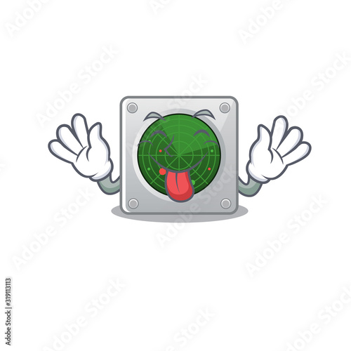 Cute radar cartoon mascot style with Tongue out