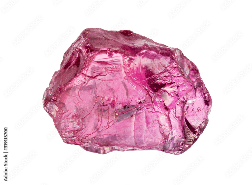 crystal of Rhodolite (pyrope garnet) isolated crystal of Rhodolite (pyrope garnet) isolated