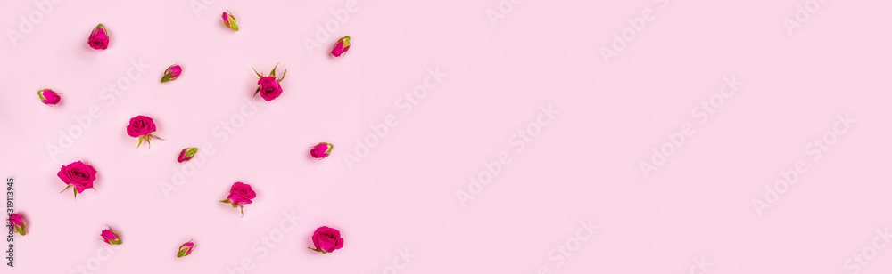Valentine's, anniversary, mother's day and birthday card with red heart on pink background.