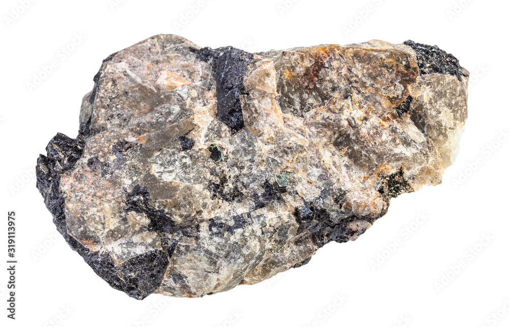 rough Nepheline rock isolated on white rough Nepheline rock isolated on white