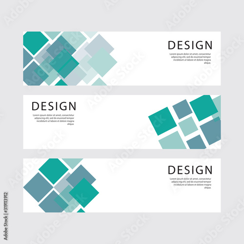 Set of abstract corporate business banner template, horizontal advertising business banner layout template flat design set