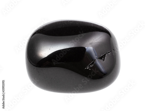 Tableau sur toile tumbled black onyx gem stone isolated on white