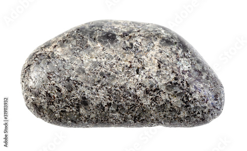 polished peridotite rock isolated on white © vvoe