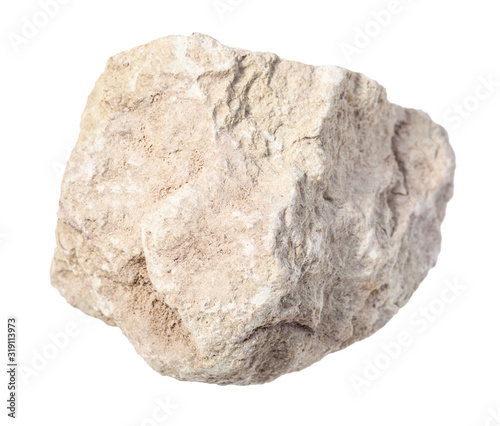 unpolished Marl stone isolated on white
