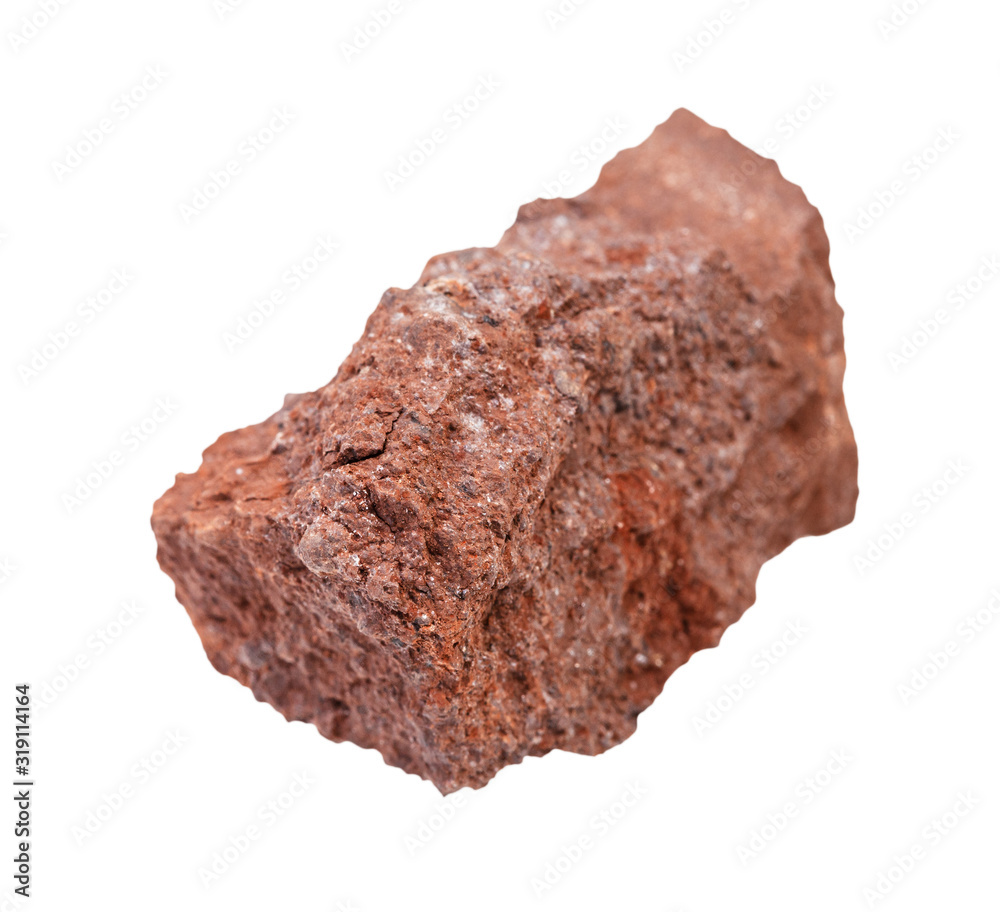 rough Bauxite ore isolated on white