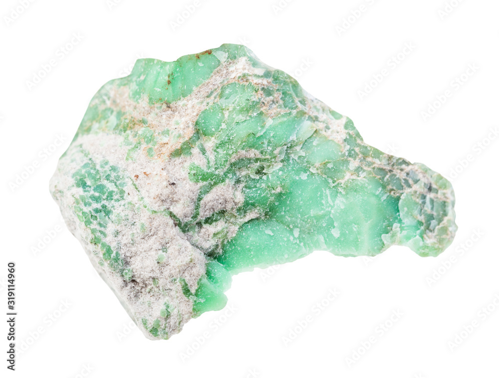 Fototapeta premium rough Variscite rock isolated on white