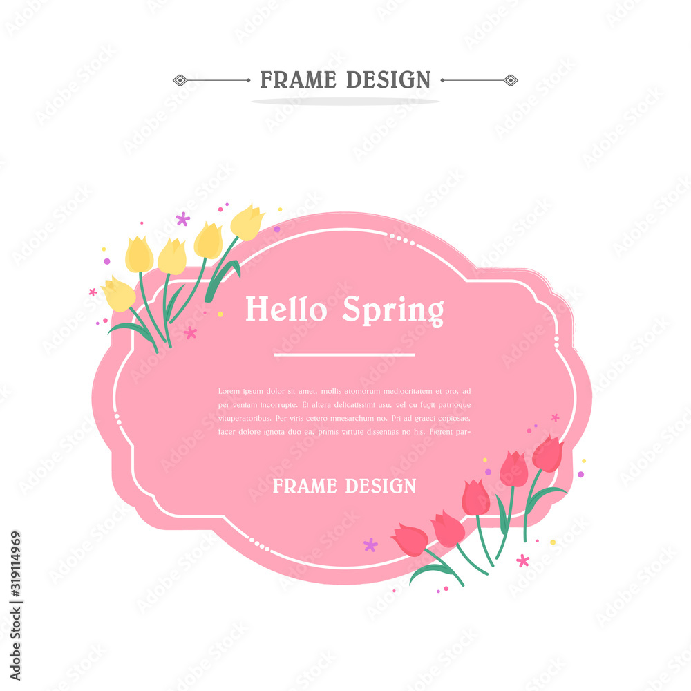 Spring flower line frame design