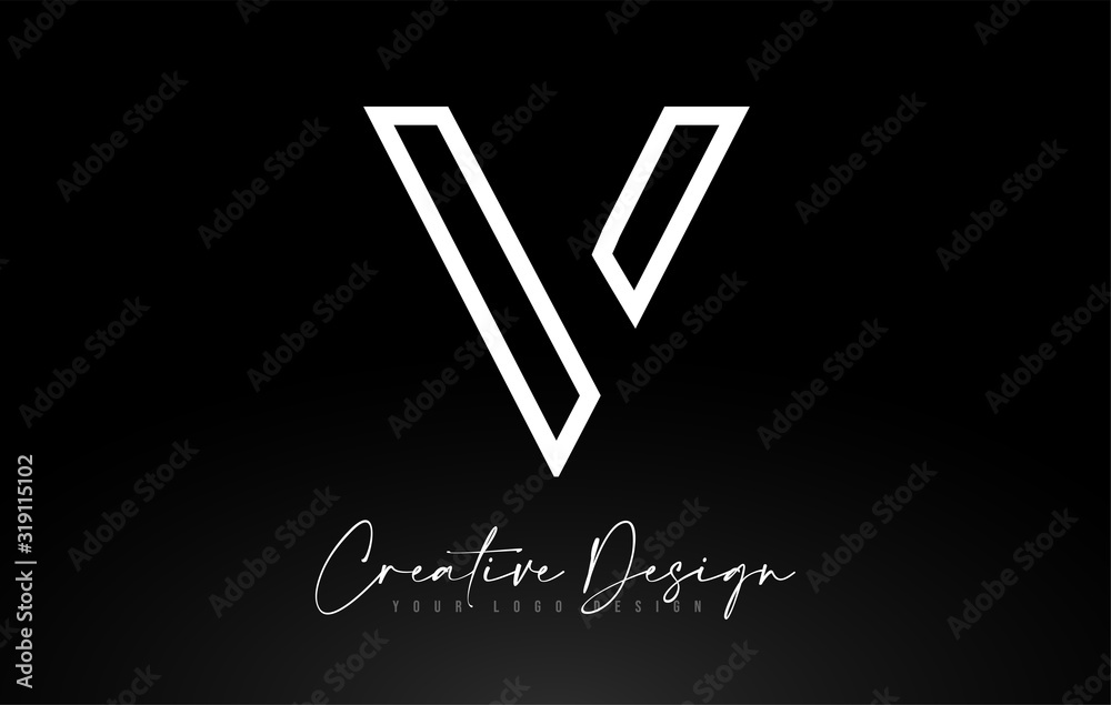 Monogram V Letter Logo design with Creative Lines Icon Design Vector. Monogram V Letter Logo design with Creative Lines Icon Design Vector.
