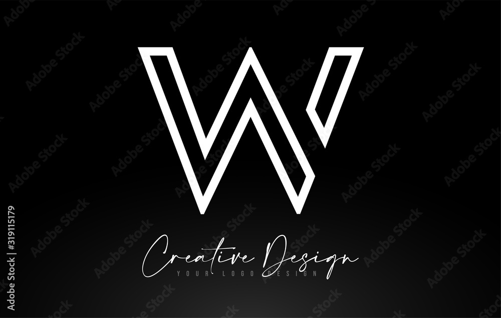 Monogram W Letter Logo design with Creative Lines Icon Design Vector.