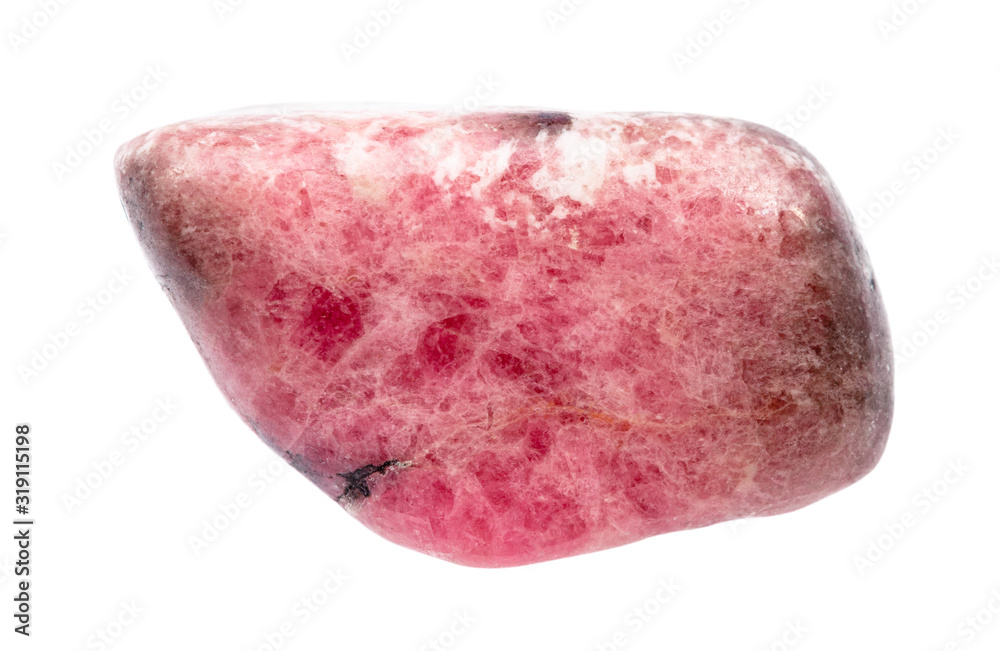 tumbled Rhodonite gemstone isolated on white tumbled Rhodonite gemstone isolated on white