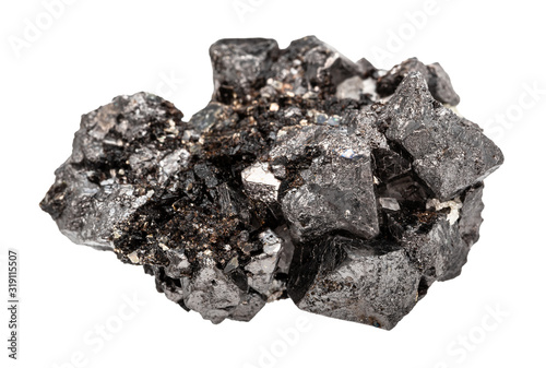 crystalline Magnetite (lodestone, iron ore) rock photo