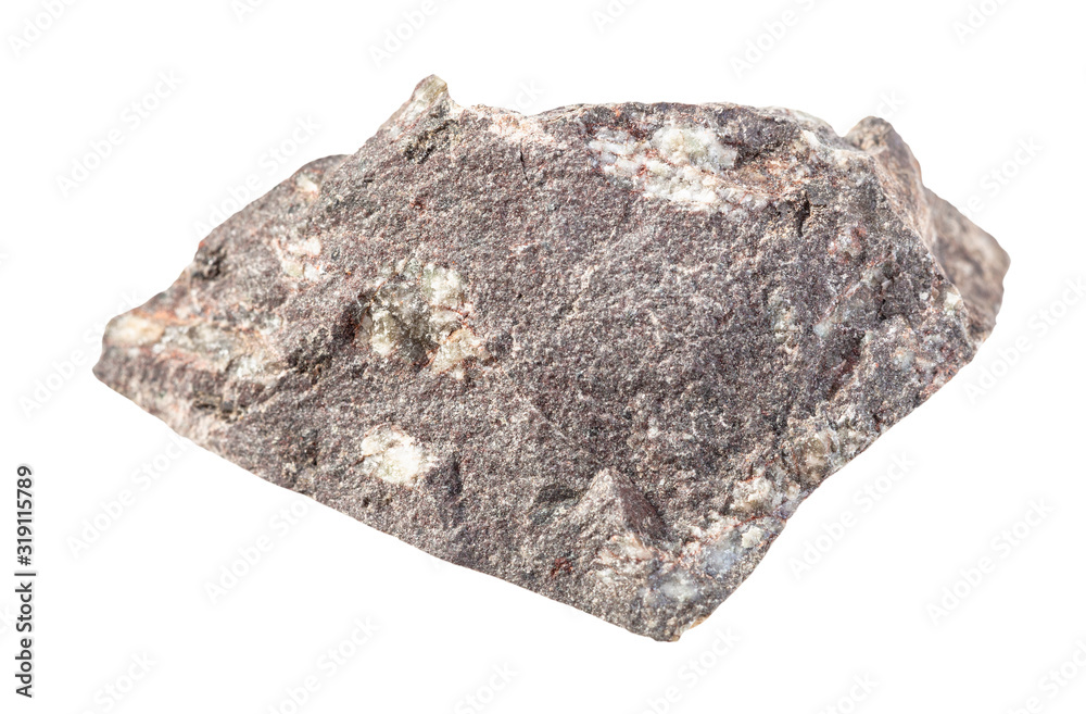 raw porphyric Basalt rock isolated on white raw porphyric Basalt rock isolated on white