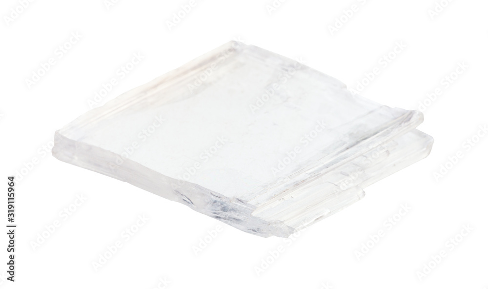 rough transparent Gypsum rock isolated on white