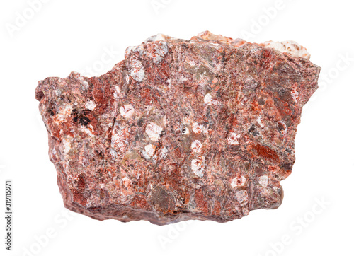 raw Rhyolite rock isolated on white photo
