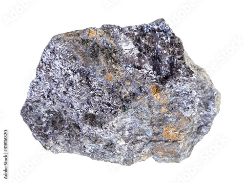 rough Galena with Chalcopyrite rock isolated