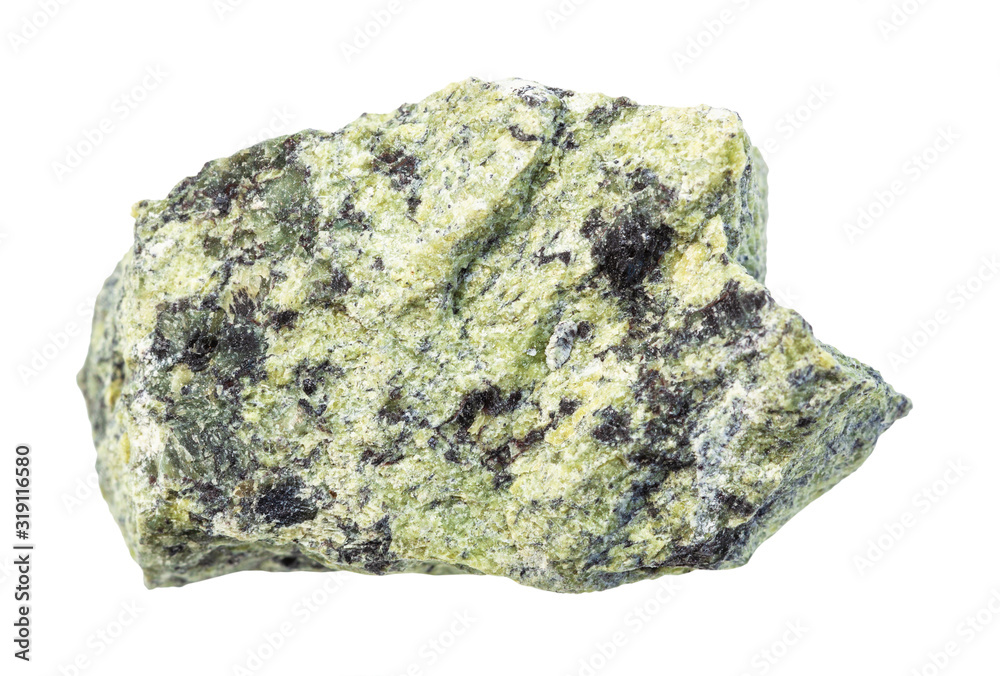 unpolished Serpentinite rock isolated on white unpolished Serpentinite rock isolated on white