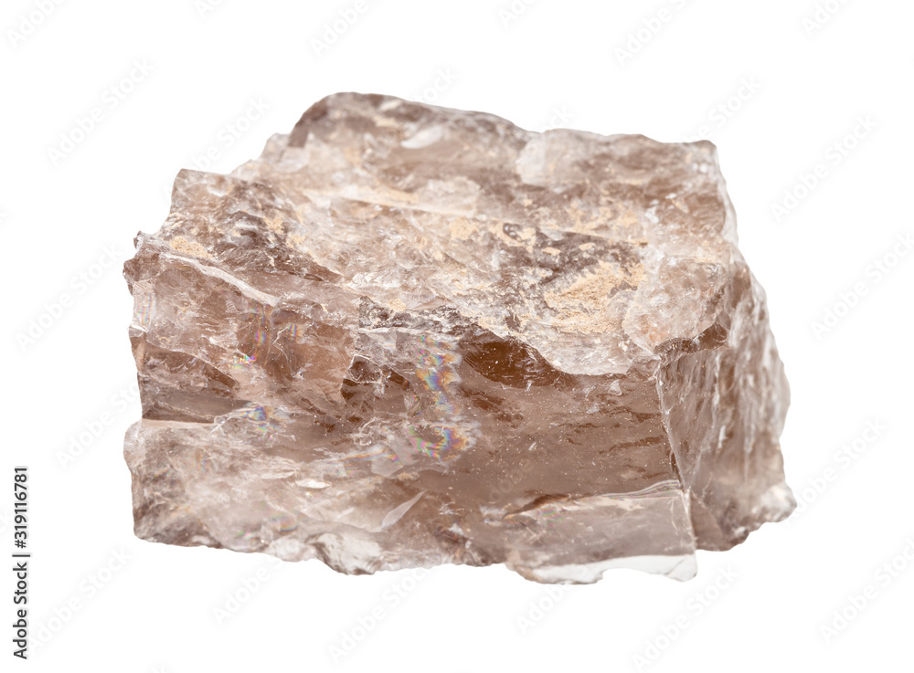 rough smoky quartz rock isolated on white rough smoky quartz rock isolated on white