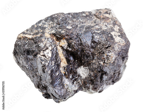 raw Sphalerite (zink ore) rock isolated on white