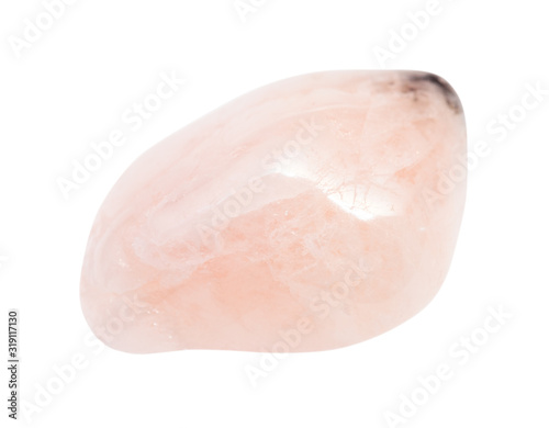 tumbled Morganite (Vorobyevite) gem stone isolated
