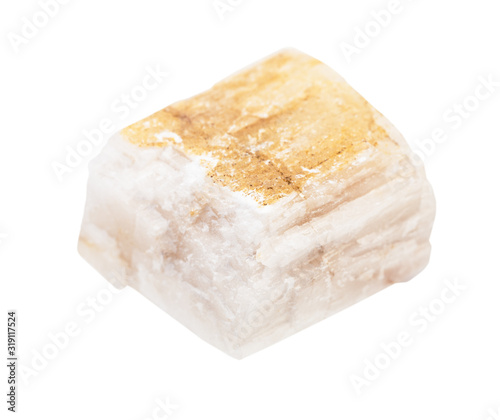 rough white Calcite rock isolated on white