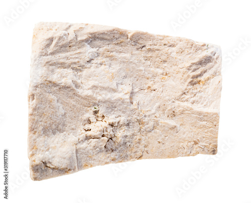 unpolished chemogenic limestone rock isolated photo