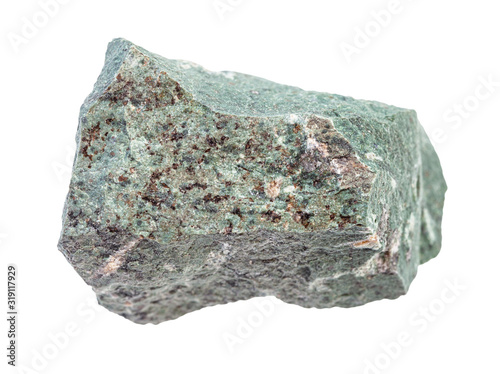 piece of raw Tinguaite rock isolated on white photo