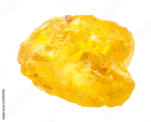 rough Sulphur (Sulfur) nugget isolated on white