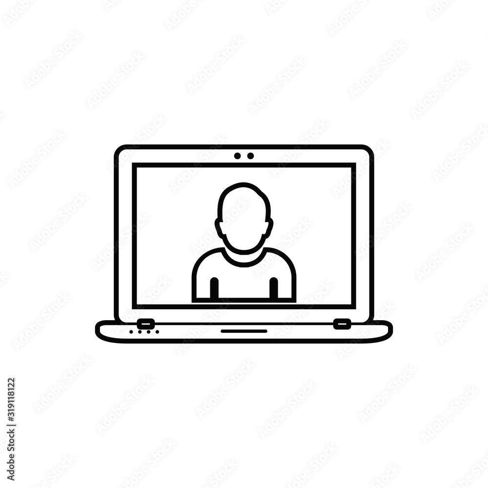 Computer user line icon. Flat style vector EPS. Computer user line icon. Flat style vector EPS.